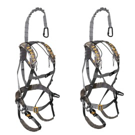 Muddy Ambush MSH500 Hunting Camouflage Quick Release Deer Stand Safety Harness with Quick Release Leg Buckles and Flexible Tether (2 Pack)
