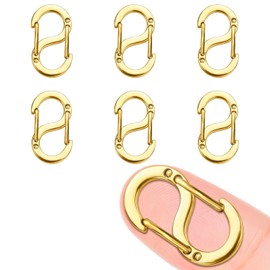 QZKJQDD Mini Keyring, 6 pieces gold 18 mm