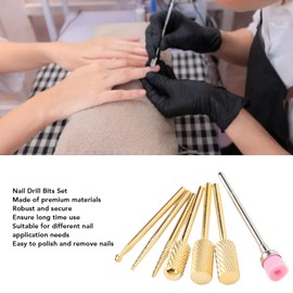 7pc Professional Nail Drill Bits Set, Tungsten Carbide Grinding Heads, Ideal for Home & Salon Nail Care