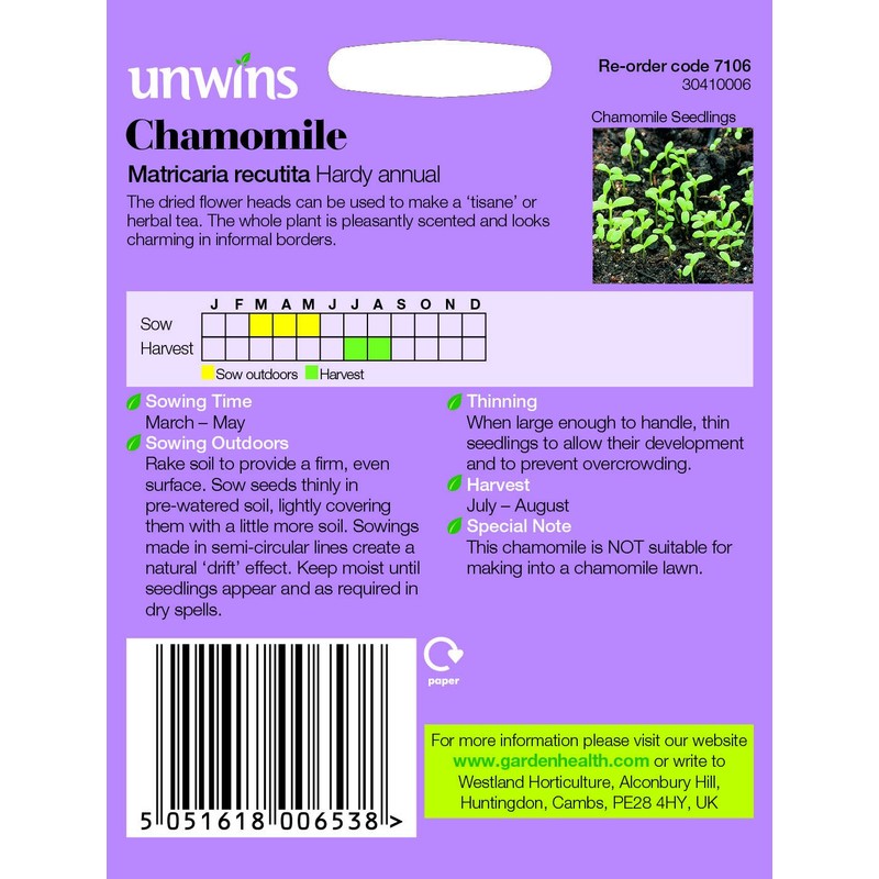 Unwins Herb Chamomile Seeds