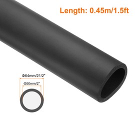 sourcing map Pipe Insulation Foam Tube 50mm ID x 64mm OD 0.45m Foam Tubing Heat Insulated Pipe for AC Unit Handle Grip Water Pipe Freeze Protection - 2-1/2" x 2"/Black