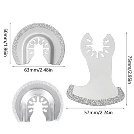 4 x Oscillating Joint Removal Blade, Semicircular Diamond Multi Tool Saw Blade Cutting Tool for Plaster Mortar Removal (Sharp Grinding)