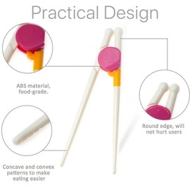 VANANA Training Chopsticks - 4 Pairs Reusable Easy to Use Helper for Beginners, Right or Left Handed