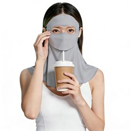 LEZOOY Women's Face Cover, Dermatologist, Summer, UPF 50+, UV Protection, Cool Touch, Quick Drying, Sweat Absorbent, 3D Opening, Breathable, Earpiece, Face Mask, Neck Guard, Smooth Fabric, Sports