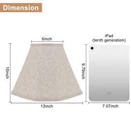 DRAWNCAT Rectangular Lamp Shade Set with 2 Lamp Harps – 2-Pack Oatmeal Linen Shades with Metal Frame, 6"x13"x10", Spider Fitter for E26/E14 Table, Floor, and Pendant Lamps