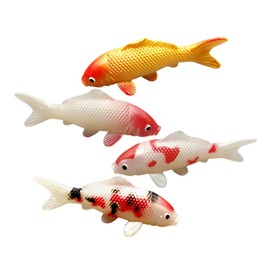 FUNOMOCYA 4 Pcs Artificial Fish Tank Ornaments Decorative Carp Lifelike Aquarium Decor Floating Fish Landscape Decoration Photography Prop
