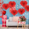 COZENTA Honeycomb Ball Pom Pom Paper Fan Garland Heart Set