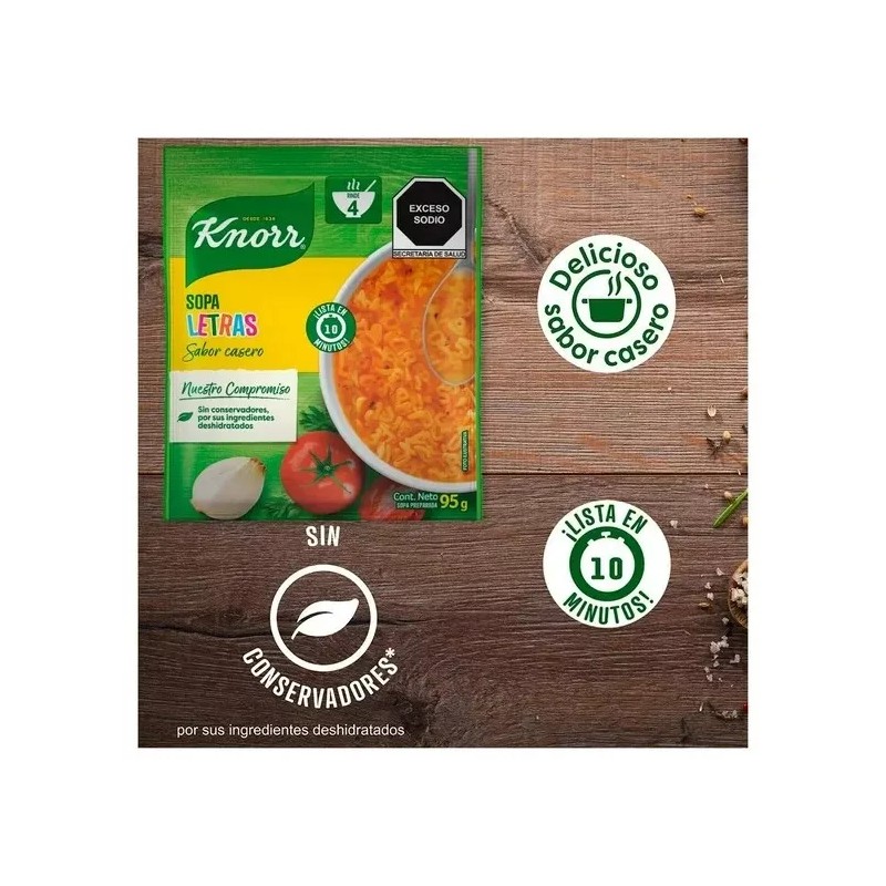 Knorr 12 Pack Knorr, Sopa De Letras Knorr 95g. Sabor