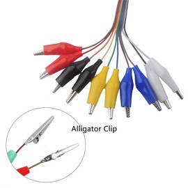 Geekstory Dupont Cable Breadboard Jumper Wire 10pin 20cm Male Female to 2 in 1 Alligator Clip 10Pin Plug Cable Bundle for Arduino Micro:bit Test Lead
