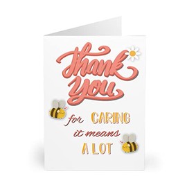 Cute Bumble Bee Thank You Card - Charming Appreciation Note with Bee and Daisy Designs - Perfect for Expressing Gratitude, Care, and Affection - Blank Inside