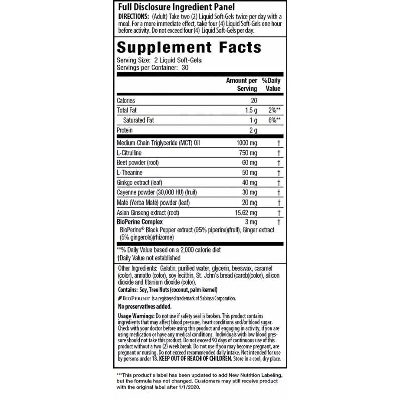 Irwin Naturals Nitric Oxide Pre Sport wih L-Citrulline, 60 Liquid