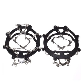 GLIDER AT06 Crampons 10 Prong Compatible Shoe Size 9.8 - 11.4 inches (25 - 29 cm), Chain Spikes, For Soles, Fall Prevention, Snow Cover