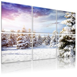 HIRESC 6 Pack Art Acoustic Panels Soundproof Wall Foam, 72X48 Inches Sound Absorbing Panels, Decorative Sound Blocker, Acoustic Treatment for Recording Studio, Adhesive Included, Snow Tree