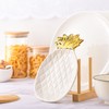 2 Pcs Pineapple Spoon Rest and Spoon Set, Ceramic Spoon