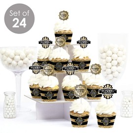Big Dot of Happiness Roaring 20's - Cupcake Decoration - 1920s Art Deco Jazz Party Cupcake Wrappers and Treat Picks Kit - Set of 24