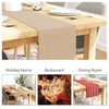 Encasa Table Runner for 8 Seat Dining Room, Solid Beige,