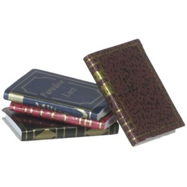 Dollhouse Miniature Set of 4 Gold Embossed Books