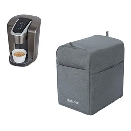 TESSLOVE Dust Cover for Keurig Coffee Maker, Single Serve Coffee Makers, coffee machine, espresso machine, K-Cafe, K-Elite, K-Duo, Nespresso Vertuo, with 3 Storage Pockets for storing relative things