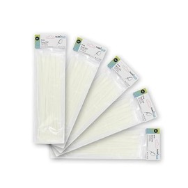 Bag of 100 White Cable Ties 3.6x200mm, 100% Nylon 66, Strong and Durable for Fixing and organizing Cables and Objects.