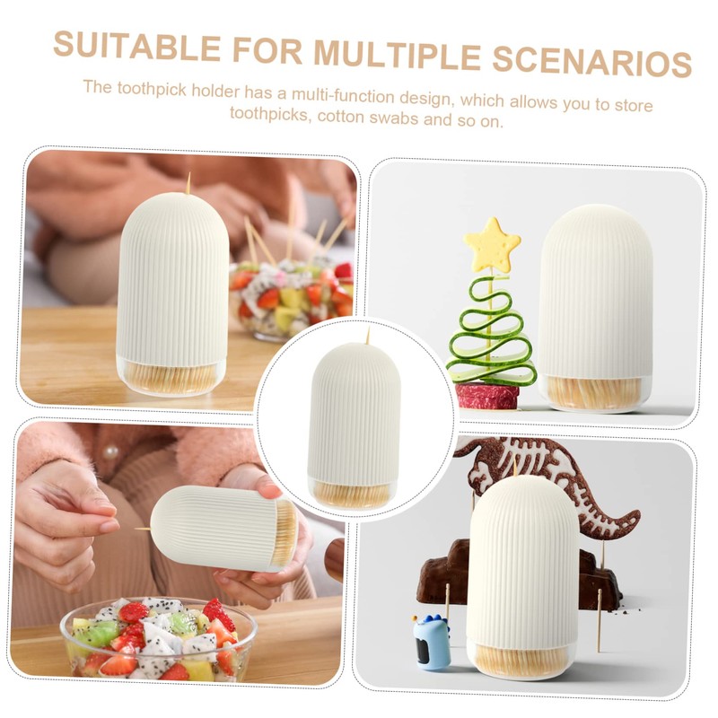 Baluue 1 Set Multi Function Wooden Toothpick with Storage Case