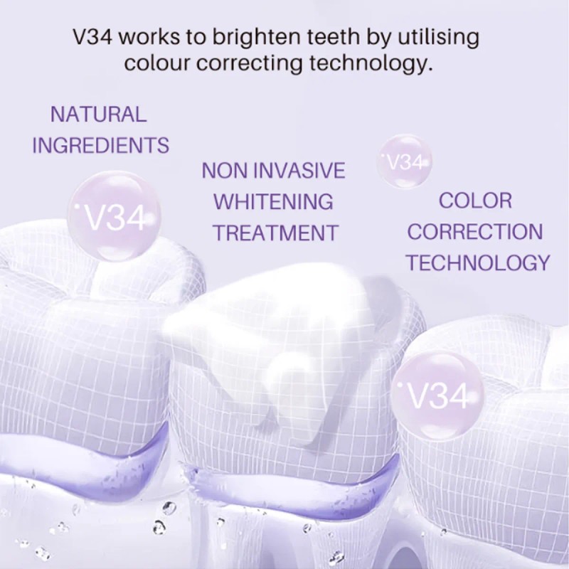 2x V34 Colour Corrector, Purple Teeth Whitening Toothpaste