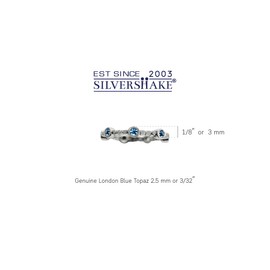 Silvershake Genuine London Blue Topaz 925 Sterling Silver Stack Stackable Ring Size 8.5