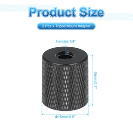 PATIKIL Tripod Screw Adapter 1/4" Female to 1/4" Female, 2 Pcs Tripod Nut Connectors Camera Mount Screw Camera Double Head Converter for Microphone Holder Magic Arms Accessories