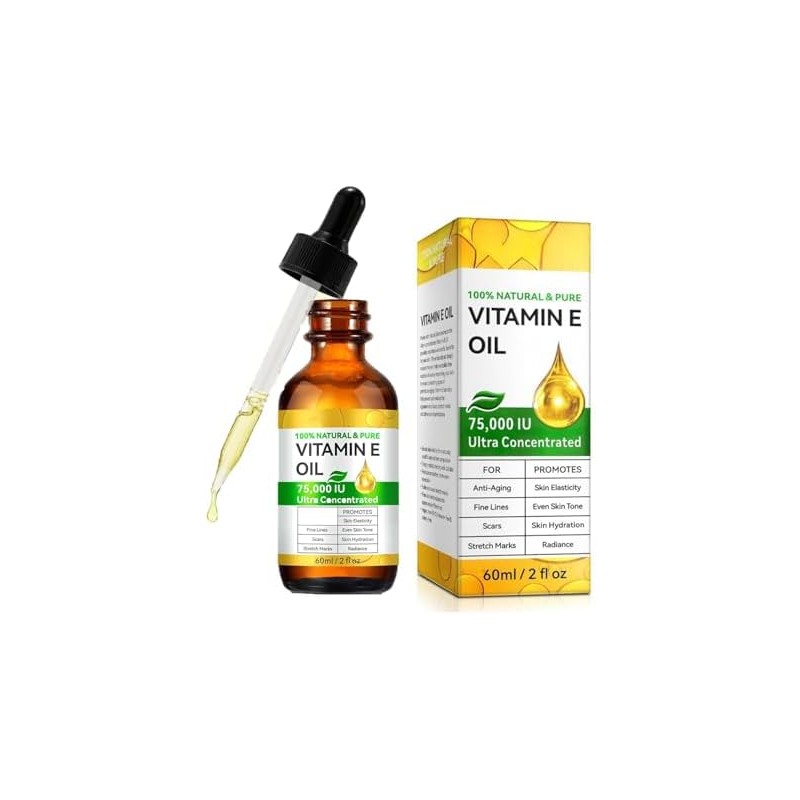 Aceite de Vitamina E Orgánico 75,000 UI – Hidratante Corporal