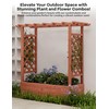 Elevated Garden Bed with Trellis - Wooden Planter Box with