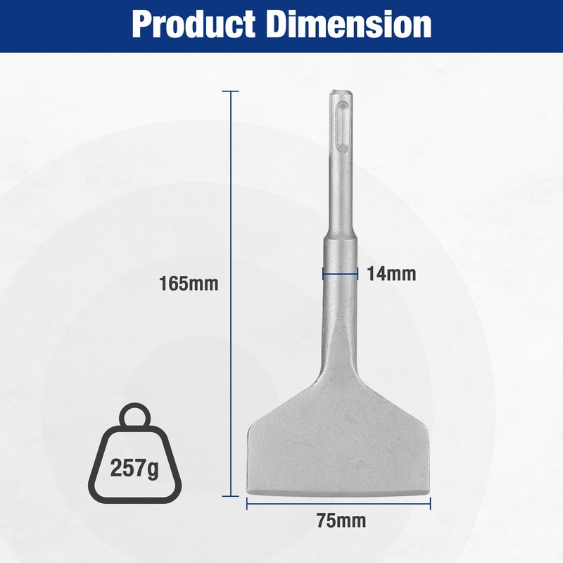 WORKPRO 3-inch SDS Plus Chisel, Cranked Angled Bent Tile Removal