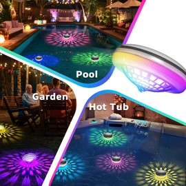 Solar Floating Pool Lights – Waterproof LED Pool Lights That Float with Remote, 9 Colors & 3 Modes, Tether-Ready Design, Auto-On at Dusk for Hot Tub, Garden, Party, Pond Decor, Ground Pool (2 Pack)