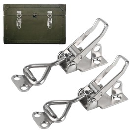 Set of 2 Toggle Latches Stainless Steel Set, Toggle Lever Tensioners, Box Closure, Rustproof, Adjustable Lever Lock, Lockable Box Closure, Cap Lock for Cupboard Door Boxes