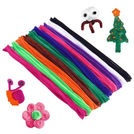 Cuttte Pipe Cleaners Craft Supplies - 100pcs 10 Colors Pipe Cleaners Craft Kids DIY Art Supplies, Pipe Cleaner Chenille Stems, Multi-Color Pipe Cleaners Bulk (6 mm x 12 inch)