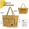Heavy Duty 16OZ Waxed Canvas Grocery Bag - Foldable Multifunctional