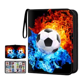 TsuiWah Soccer Card Binder with Sleeves, 9-Pocket Trading Card Holder Card Collectors Album 900 Cards, Card Folder for EURO 2024 Soccer Baseball Football Sport Trading Cards,TCG,MTG,PTG Games