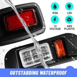 Drive-up Golf Cart LED Light Kit for EZGO TXT 1996-2013 Gas and Electric Golf Carts, EZGO TXT LED Headlight and Tail Lights Kit for 12V Golf Carts