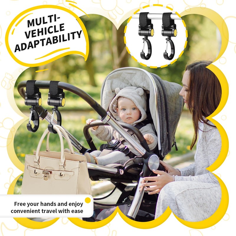 Drinks Holder Pushchair Cup Holder 2-in-1 Adjustable Bottle Holder with