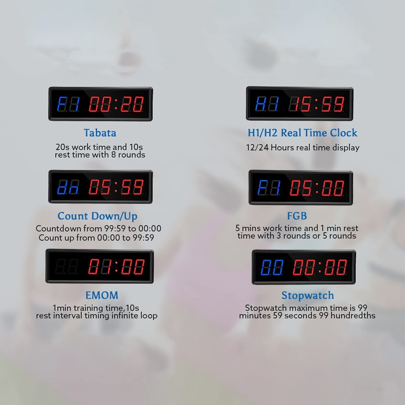 Fitness Timer, LED Interval Timer, LED Timer with Remote Control