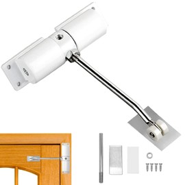 Truem Rod Door Closer, Spring Closer, Automatic Door Closer, Adjustable Aluminium Alloy Door Self-Closing, Automatic Door Closer, for Home, Office, Bedroom