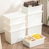 YUNGSHY 2 Pack 15 Quart White Large Stackable Storage Bins