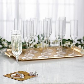 Fun Express Bulk 100 Count Clear Plastic Champagne Flutes