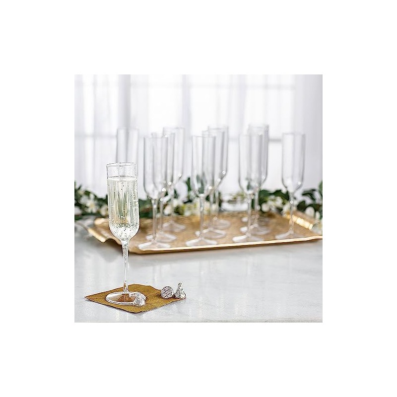 Fun Express Bulk 100 Count Clear Plastic Champagne Flutes