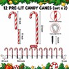 GLUUFLOWER 24 Pack Solar-Powered 22'' Christmas Candy Cane Lights, Waterproof