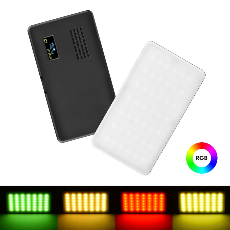 Pocket RGB Video Light Kit LED Fill Light 2500K-9000K Dimmable