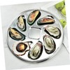 Ciieeo 1 Set Stainless Steel Oyster Storage Plate with Opening