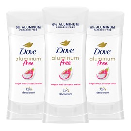 Dove Aluminum Free Deodorant for Women 3 Pack for odor control Dragon Fruit & Coconut Cream 72 hour odor protection 2.6 oz
