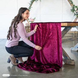 Bluekate Burgundy Velvet Fabric Table Runner. 5 Yard Velvet Runners for Table. Velvet Table Runner with Serged Edges. Stretch Velvet Table Runners. Wedding Table Runner, Dining Table Runner.