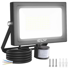 CLY LED Spotlight with Motion Sensor Outdoor, 80 W 9000 LM Outdoor Spotlight 6500 K Cool White LED Floodlight Super Bright Outdoor Light IP66 Waterproof Floodlight Outdoor for Garden Garage Backyard