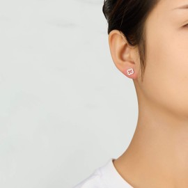 Philip Jones Silver Plated Clover Earrings Created with Zircondia® Crystals