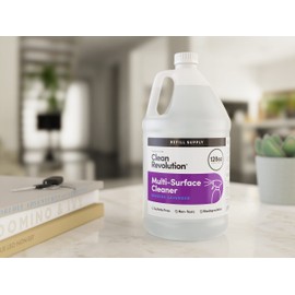Clean Revolution Multi Surface Cleaner Refill Supply, Non-Toxic, Eco-Friendly & Plant-Based, Ready to Use, Seaside Lavender, 128 Fl Oz (1 Gallon)